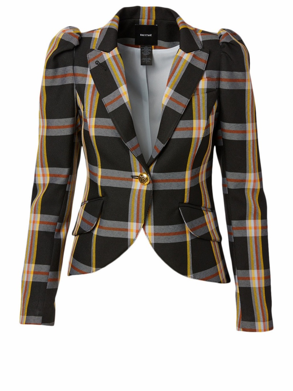 SMYTHE Pouf Sleeve Blazer In Plaid Print - 4